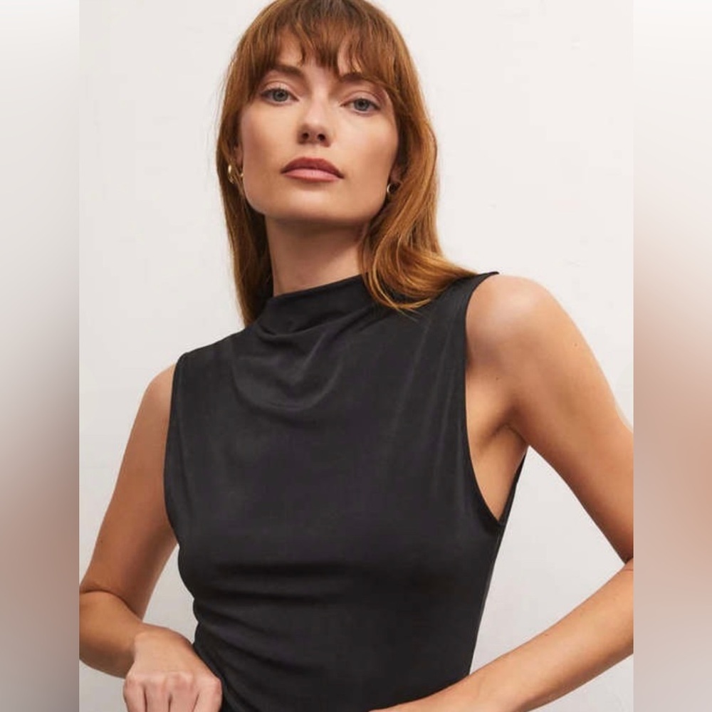 Z SUPPLY LIBRA SHINE JERSEY TOP - BLACK